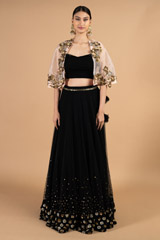 Black and Gold Cape Lehenga135 video